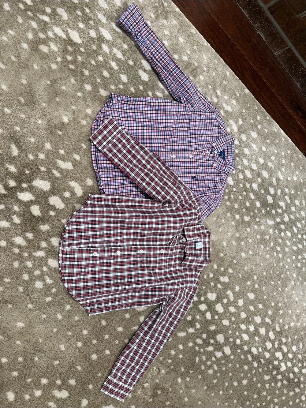 Boys Bundle (2) Ralph Lauren/Class Club Red/Blue Plaid Button-Down Shirt. Size 5